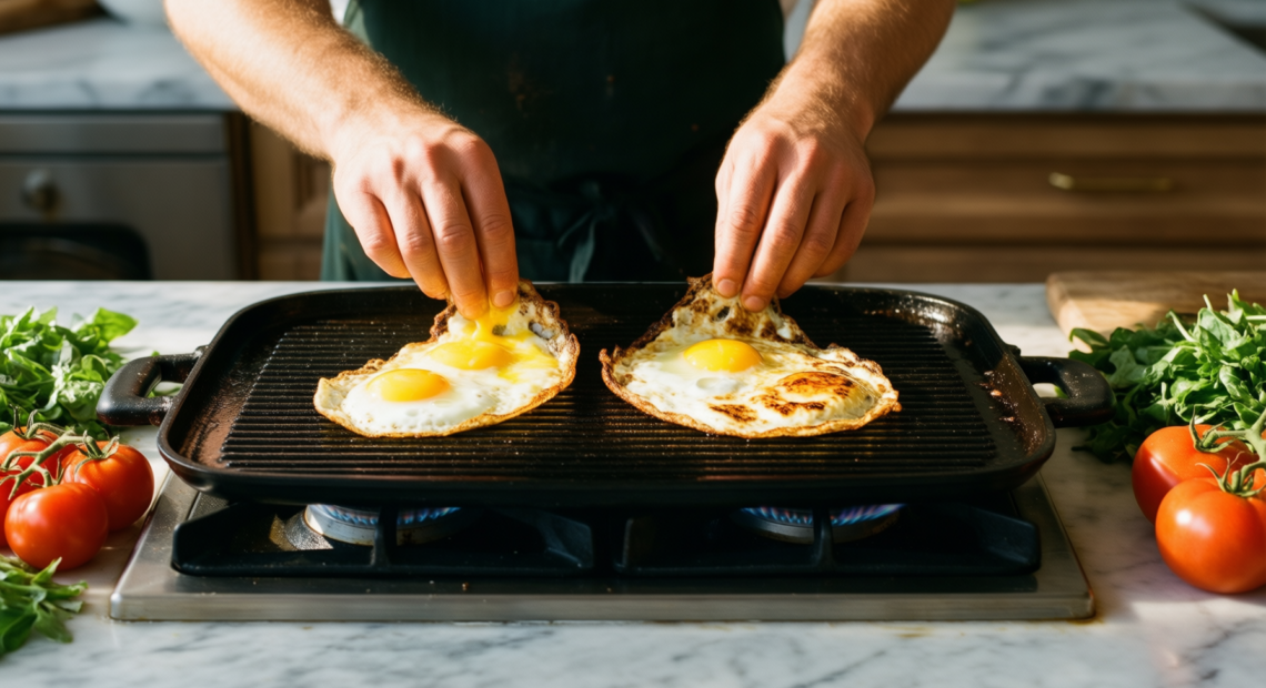 nutrichef double burner griddle — lifestyle photo showing NutriChef Stove Top Griddle in use