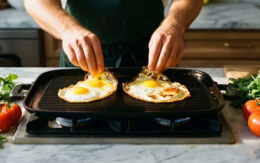 nutrichef double burner griddle — lifestyle photo showing NutriChef Stove Top Griddle in use