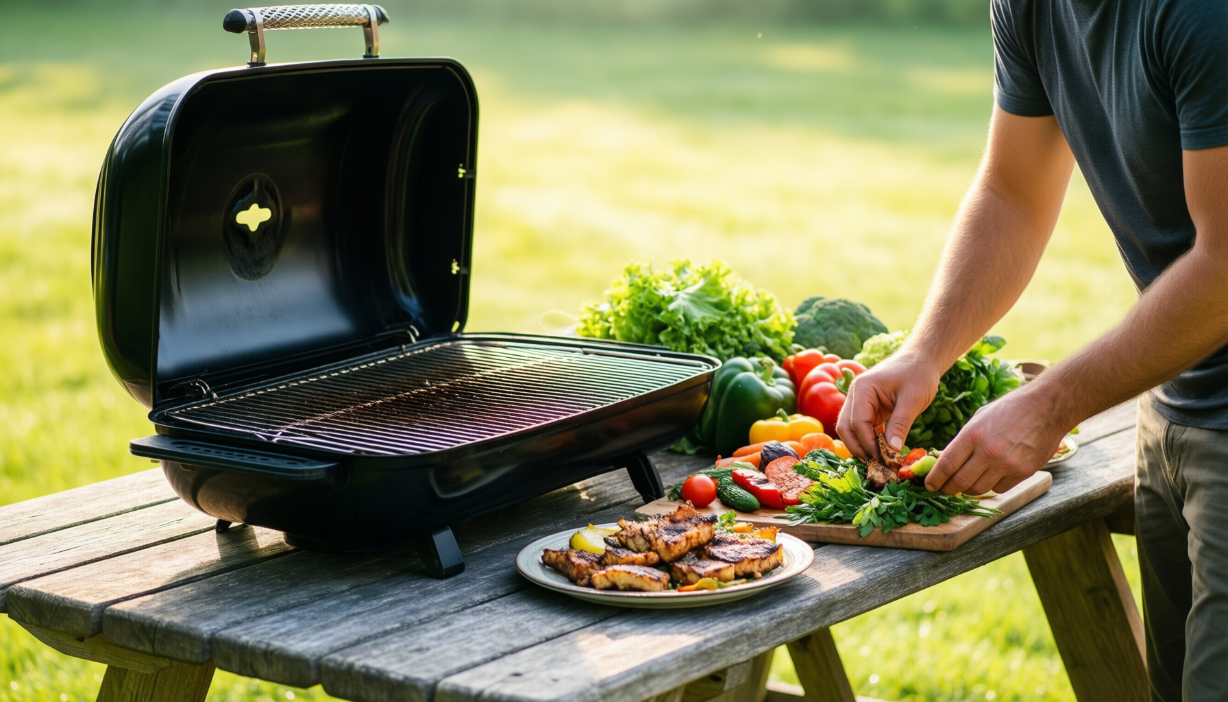 char-broil grill2go x200 review — lifestyle photo showing Char-Broil X200 Grill2Go - in use