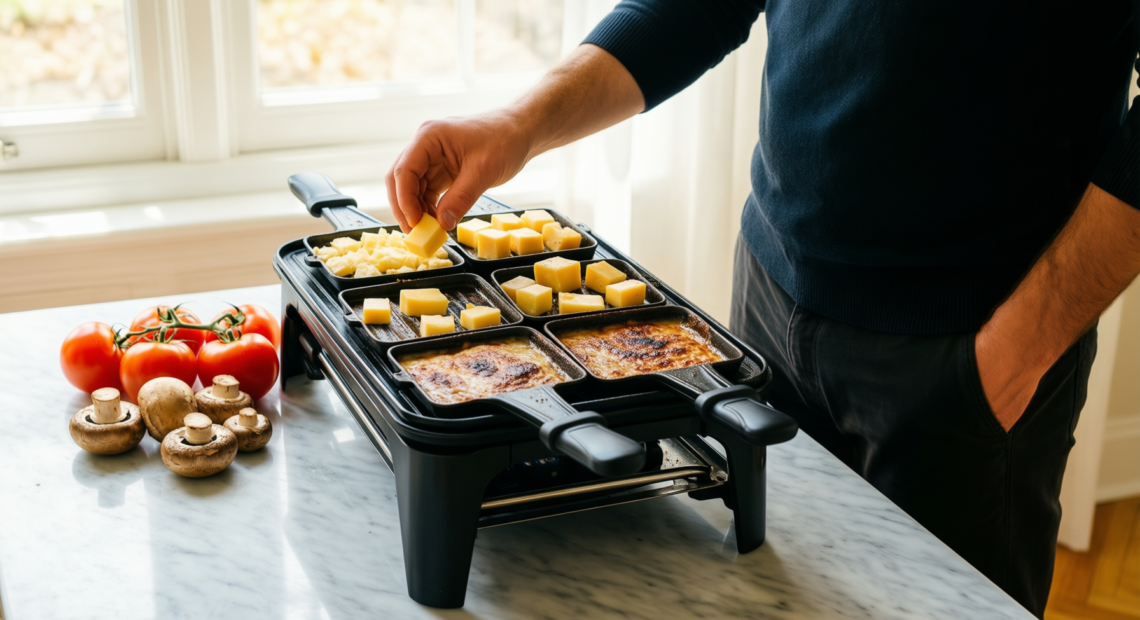 raclette grill 8 people — lifestyle photo showing Raclette Grill 8 People in use