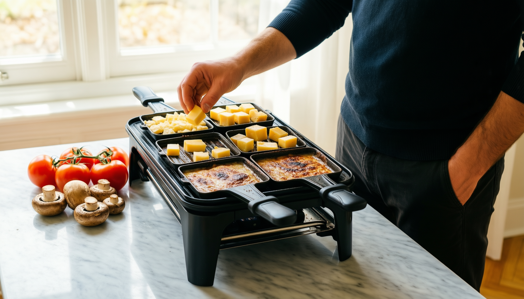 raclette grill 8 people — lifestyle photo showing Raclette Grill 8 People in use