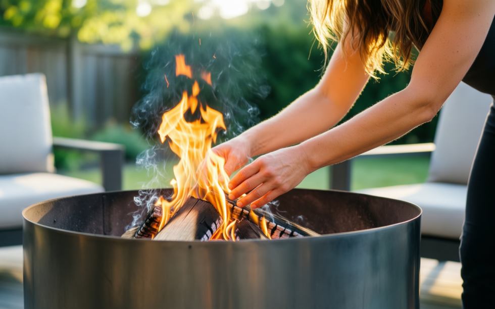 solo stove bonfire 2.0 uk — lifestyle photo showing Solo Stove Bonfire 2.0, in use