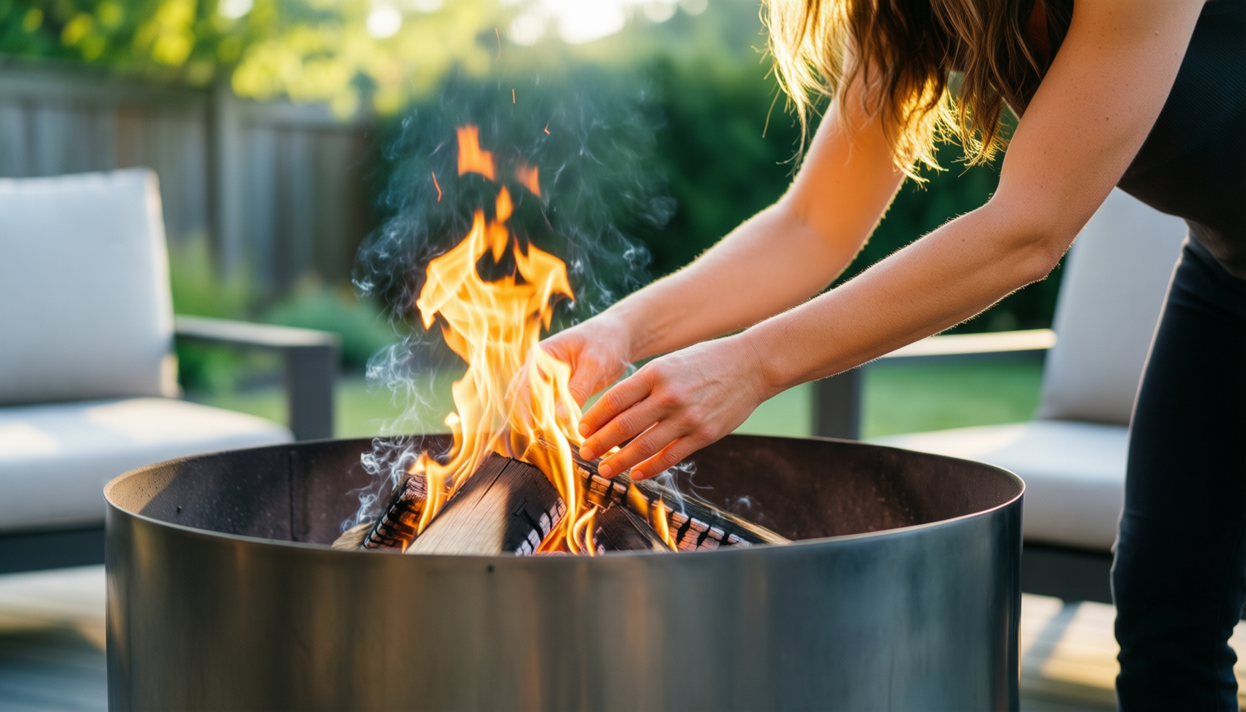 solo stove bonfire 2.0 uk — lifestyle photo showing Solo Stove Bonfire 2.0, in use