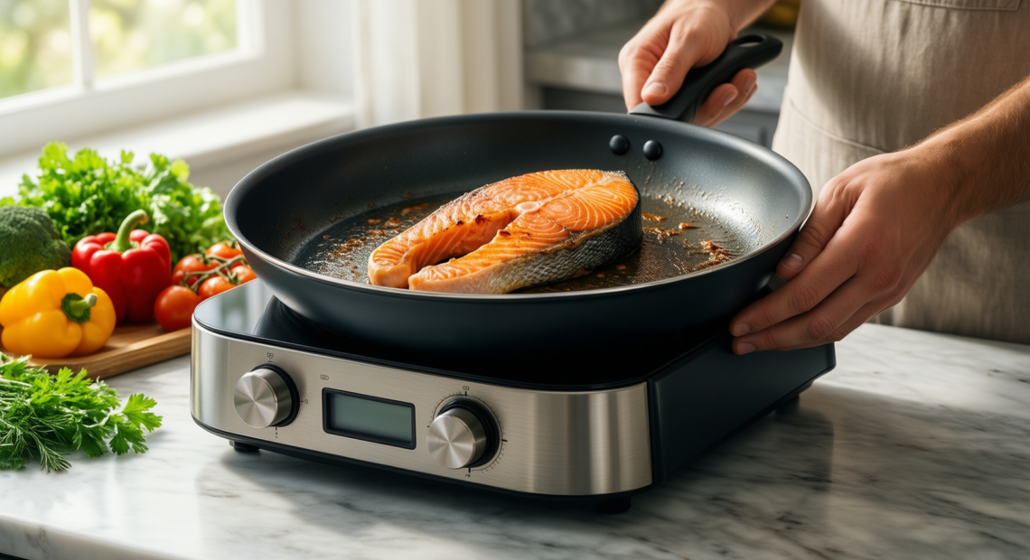 tramontina non-stick frying pan — lifestyle photo showing Tramontina Non-Stick Frying Pan in use
