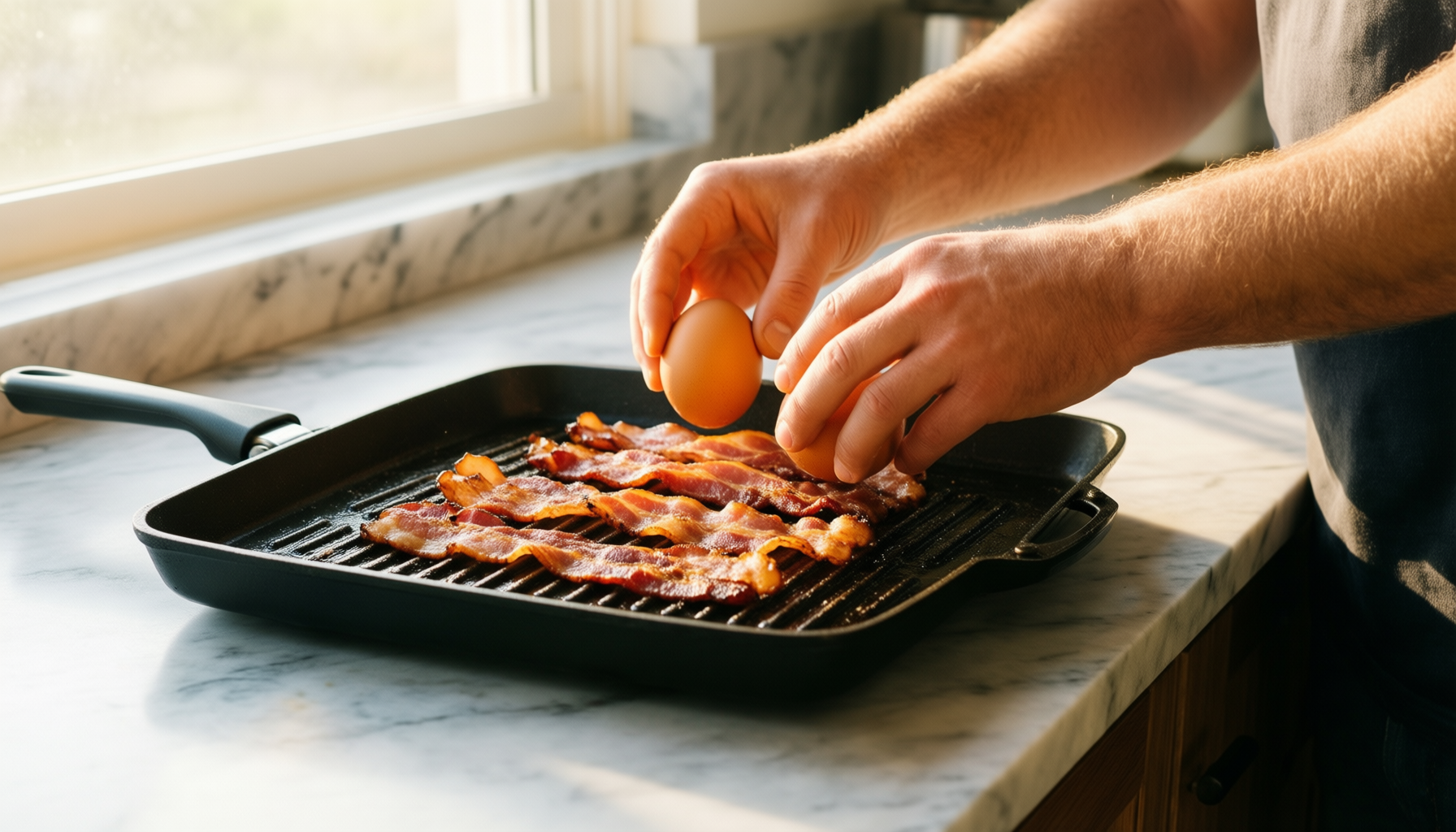 farberware diamondmax nonstick griddle — lifestyle photo showing Farberware Cookstart DiamondMax Nonstick in use